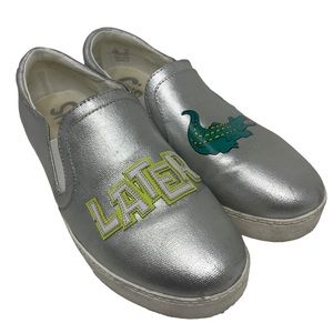 Circus by Sam Edelman Silver Alligator “Later” Slip-Ons Women’s Casual Sneakers